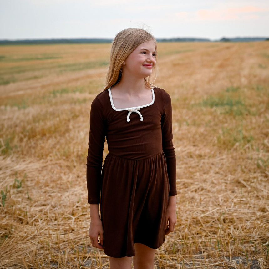 Bow & Blush Rib Dress 7-14