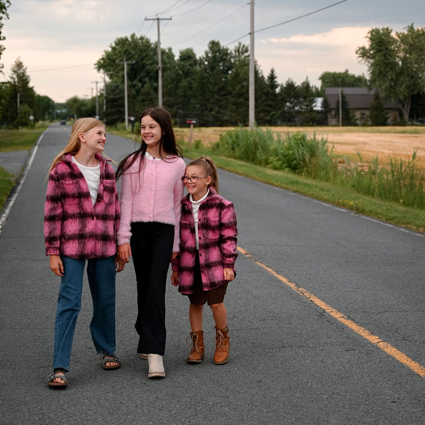 Plaid Bow & Blush Shacket 7-14