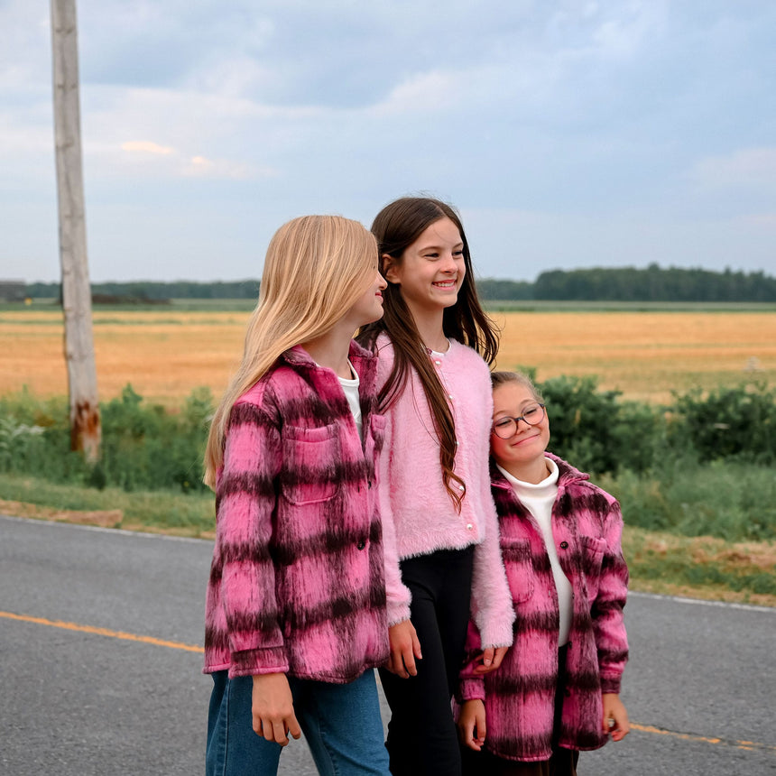 Plaid Bow & Blush Shacket 7-14