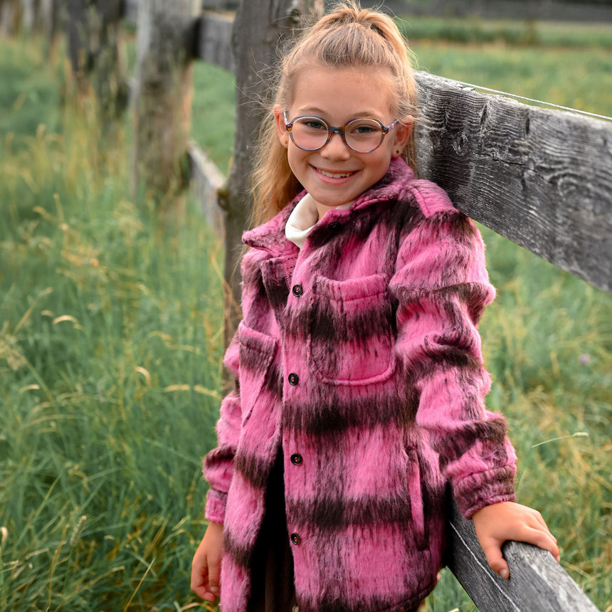 Plaid Bow & Blush Shacket 7-14