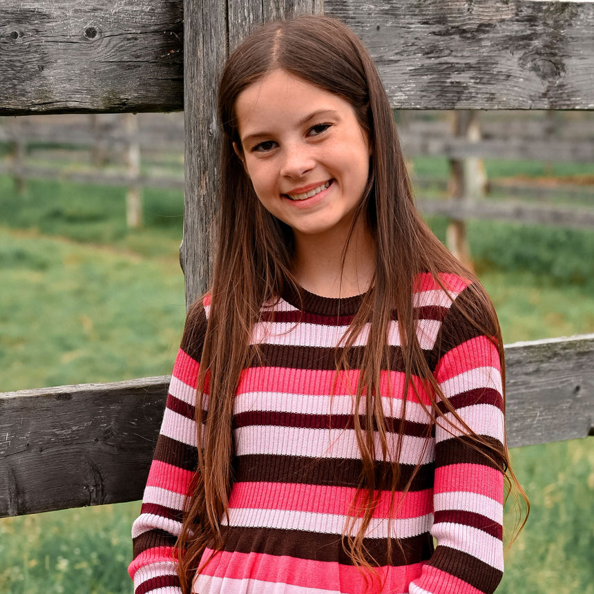 Bow & Blush Striped Dress 7-14