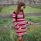 Bow & Blush Striped Dress 7-14