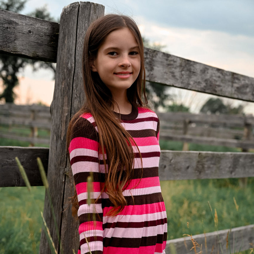 Bow & Blush Striped Dress 7-14