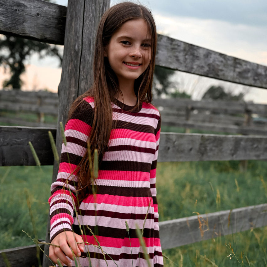 Bow & Blush Striped Dress 7-14