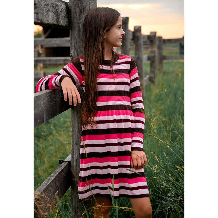 Bow & Blush Striped Dress 7-14