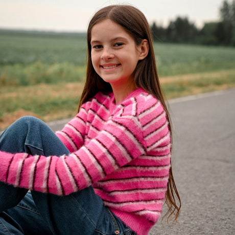 Pull Rayé Blush & Boucle 7-14ans-Look-LOK-2263505C-ROS-CLÉMENT
