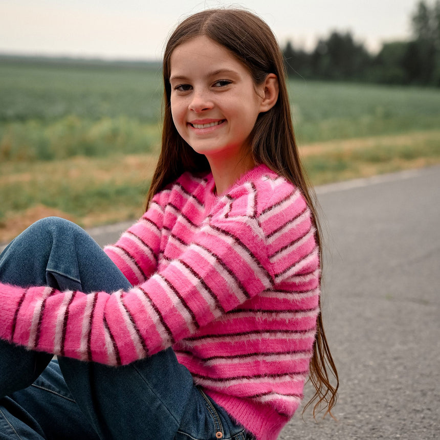Pull Rayé Blush & Boucle 7-14ans-Look-LOK-2263505C-ROS-CLÉMENT
