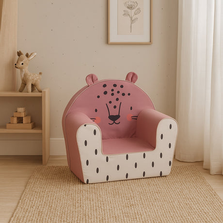 Armchair with ears - Leopard Pink