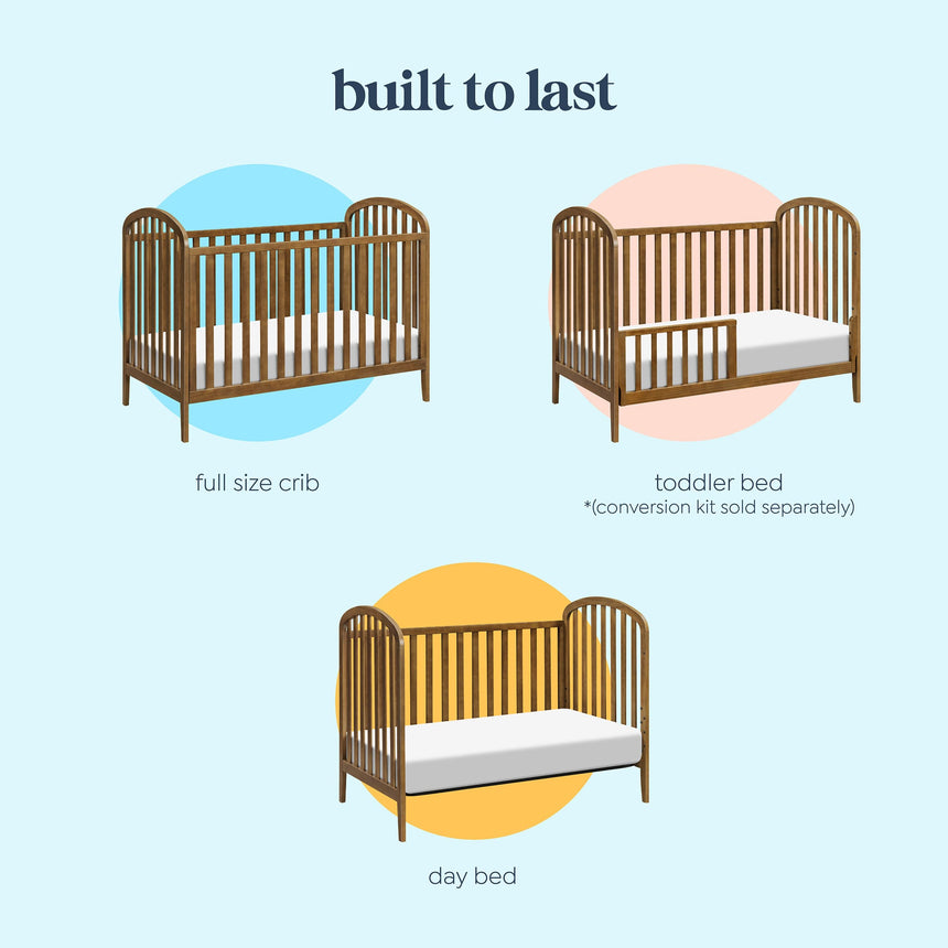 Beau 3-in-1 Convertible Crib - Walnut