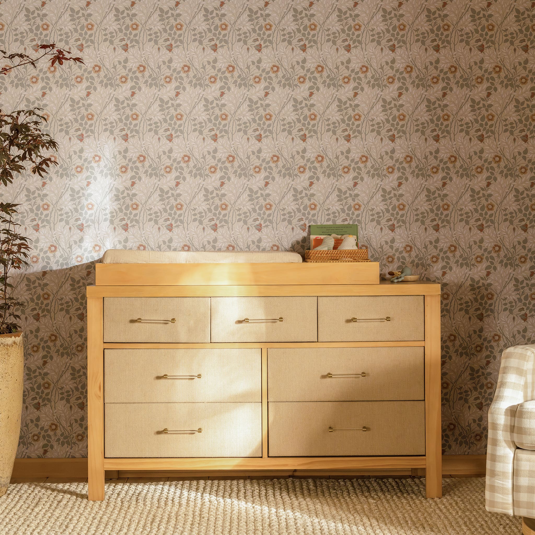 nolm drawers Mel ドロワーズ　メル　リネン　アイボリー Commode 7 Tiroirs Eloise - Miel et Tissu Eco-Weave - Namesake