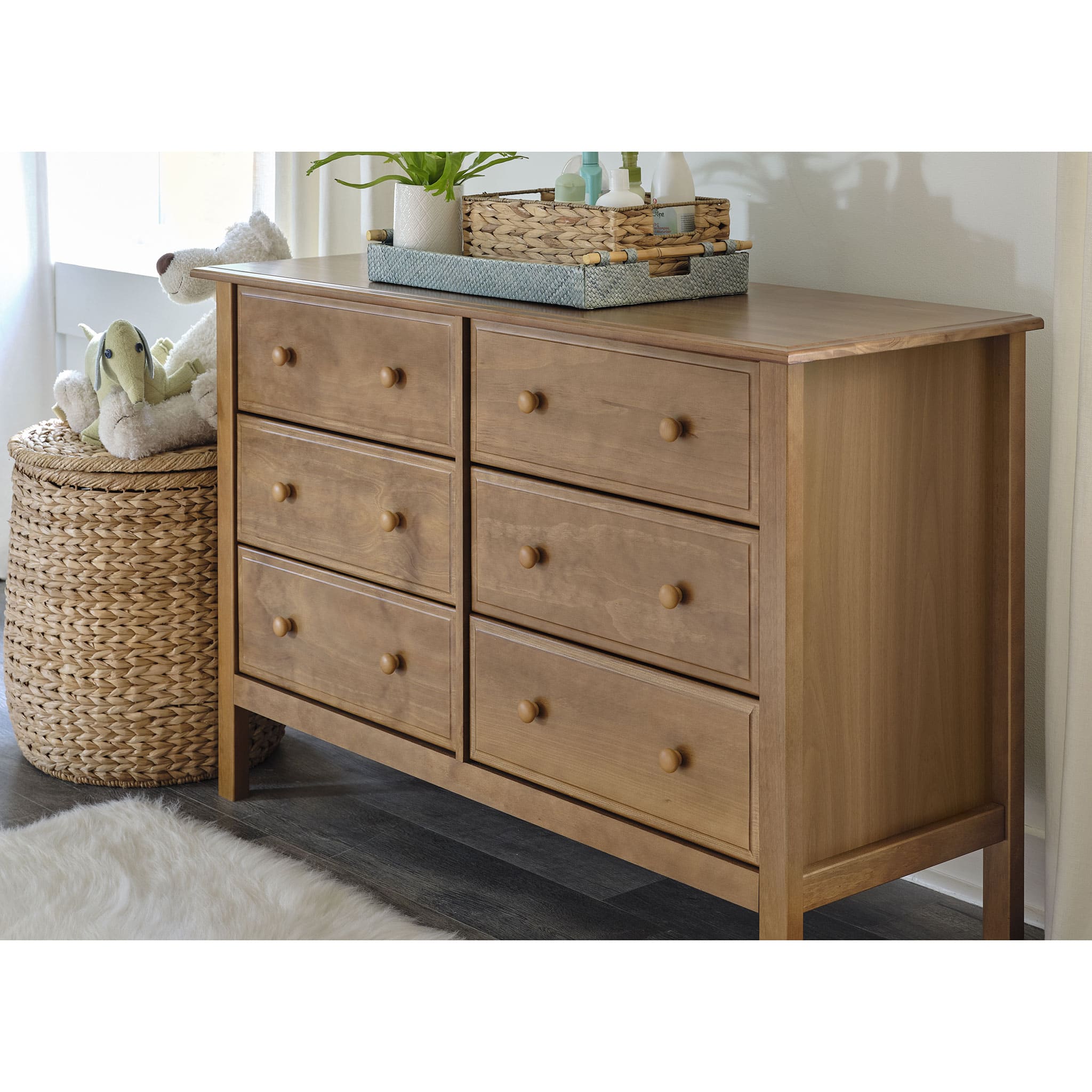 Jayden 6-Drawer Double Wide Dresser - Chestnut – CLÉMENT