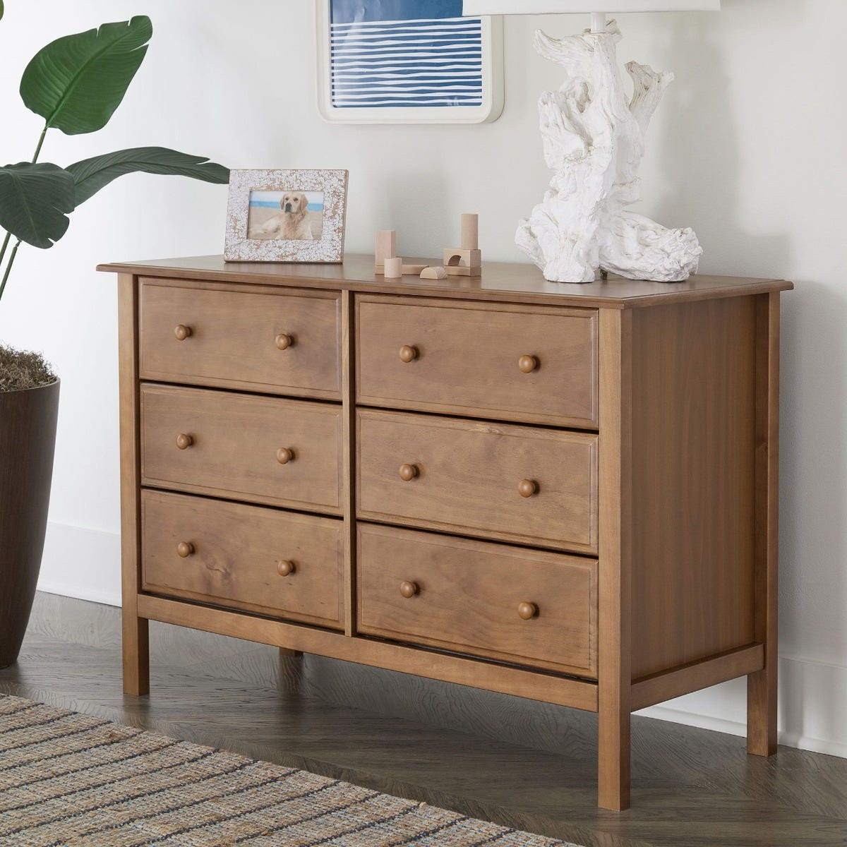 Jayden 6-Drawer Double Wide Dresser - Chestnut – CLÉMENT