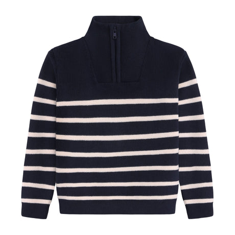 Pull Demi Zip Rayé 3-10ans-En Fant-Marine-3-ENF-230660-7021-CLÉMENT