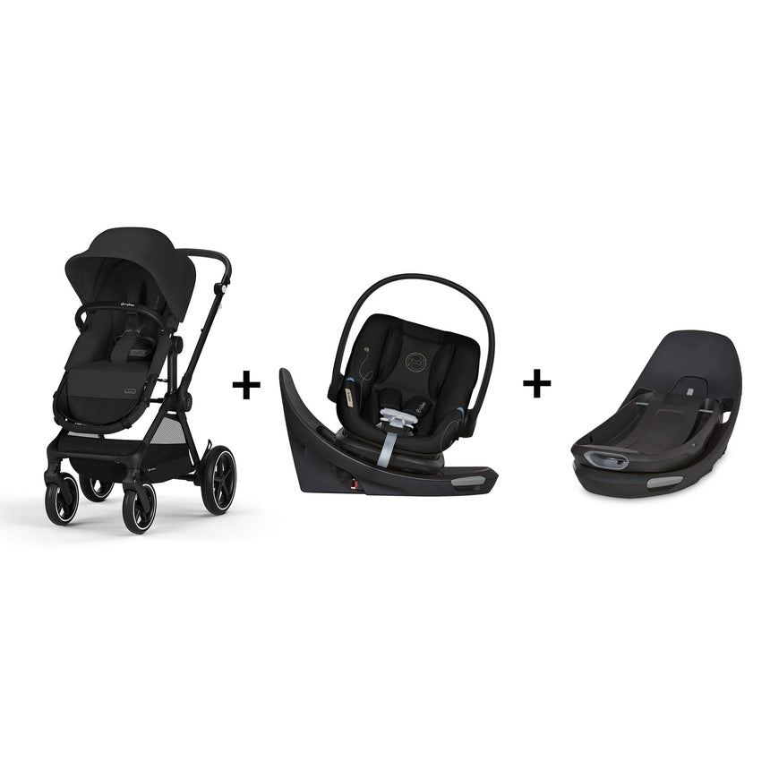 Ensemble Cybex - Poussette EOS Lux, Siège d’auto Aton G Swivel et Seconde base