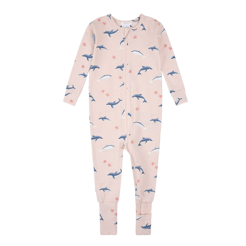 Pyjama Dauphins 0-12mois-Firsts par Petit Lem-Rose-0 m-FIT-26SGL36Q01-CLÉMENT