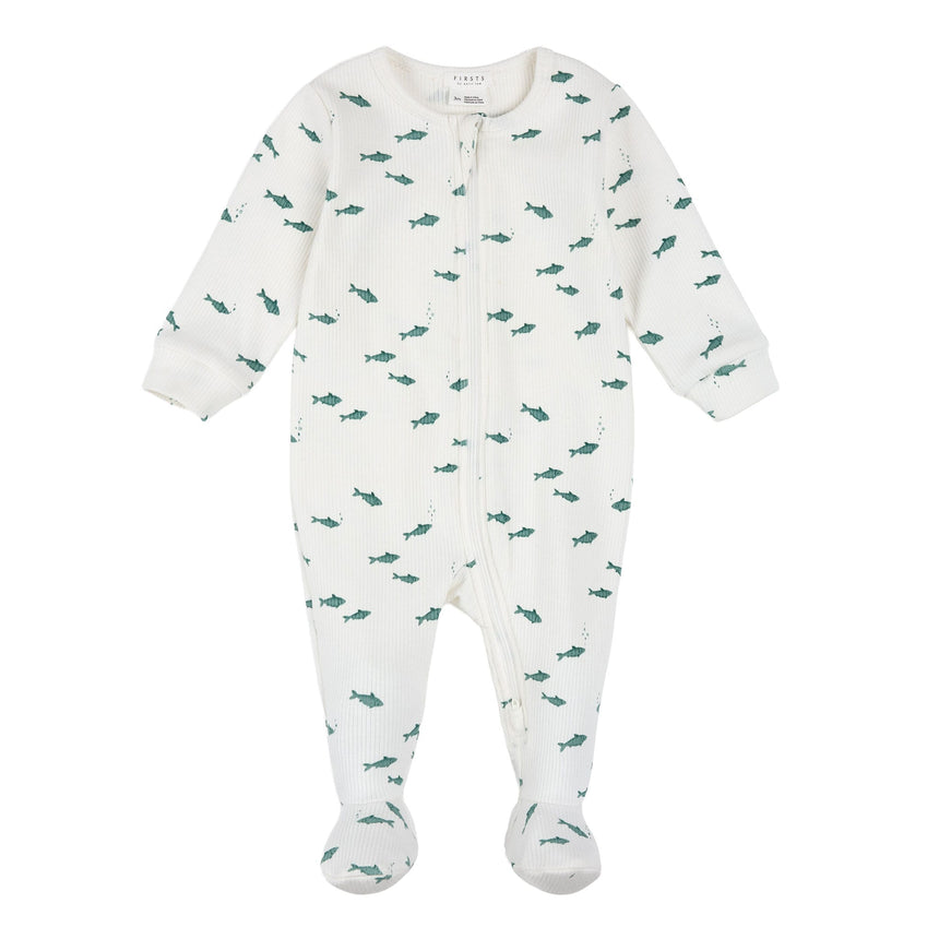 Pyjama Côtelé Requins 0-12mois-Firsts par Petit Lem-Beige-0 m-FIT-26SGL37P01-CLÉMENT