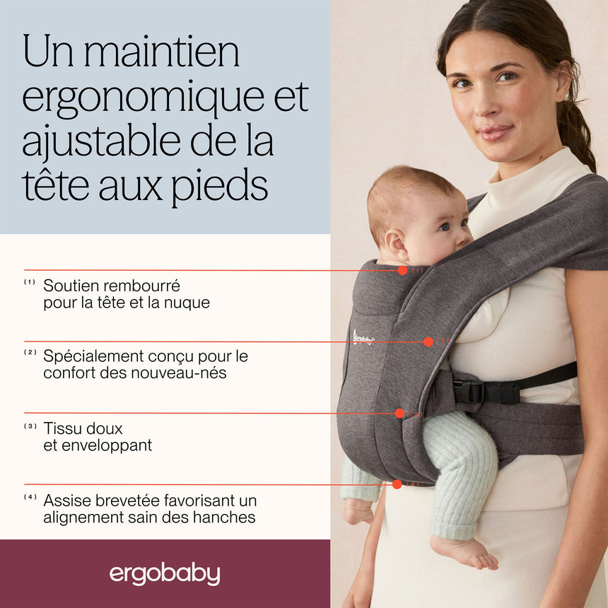 Porte-bébé Nouveau-Né Embrace - Noir Intense-Ergobaby-FUL-BCEMABLK-CLÉMENT