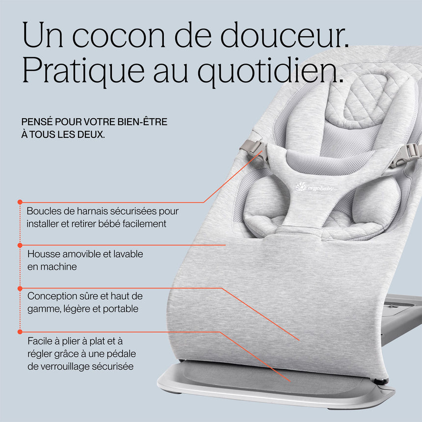 Siège Berçant Evolve 3-en-1 - Gris Pâle-Ergobaby-FUL-EVLBNCLTGRYN-CLÉMENT