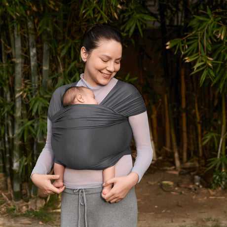 Porte-Bébé Écharpe Aura - Noir-Ergobaby-FUL-WLASKSFTBLK-CLÉMENT