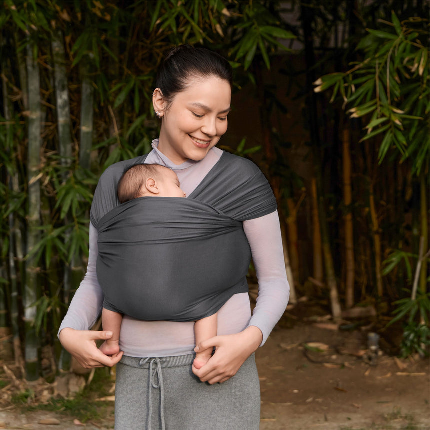 Porte-Bébé Écharpe Aura - Noir-Ergobaby-FUL-WLASKSFTBLK-CLÉMENT