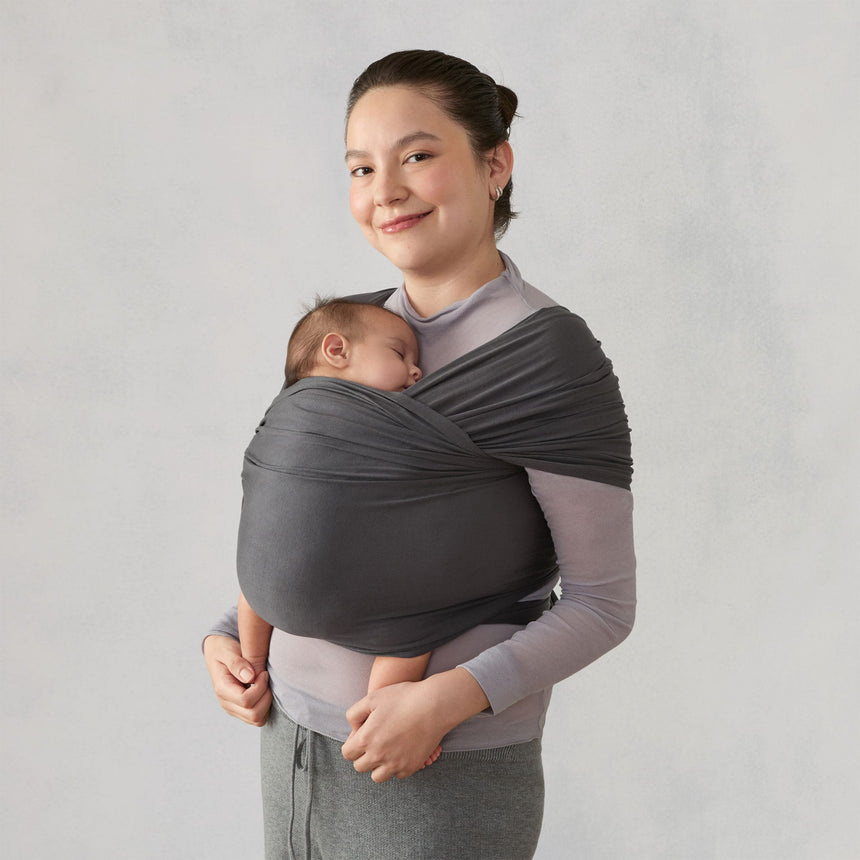 Porte-Bébé Écharpe Aura - Noir-Ergobaby-FUL-WLASKSFTBLK-CLÉMENT