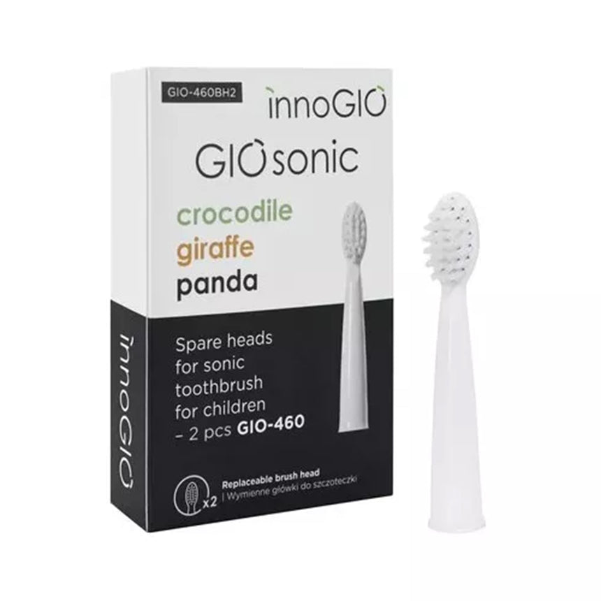 Tête de Remplacement (2) Sonic460 - pour brosse à dents Crocodile/Panda/Girafe-Hygiene Dentaire (862)-InnoGIO-CLÉMENT