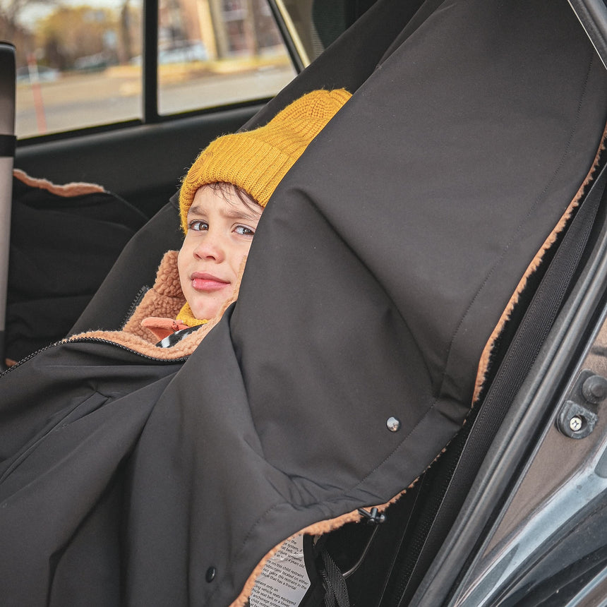 3-in-1 Car Seat Cover / Poncho - Black