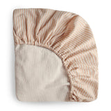 Drap Contour pour Lit de Bébé Mousseline - Rayure Naturel-Mushie-HIE-MCS-322-CLÉMENT