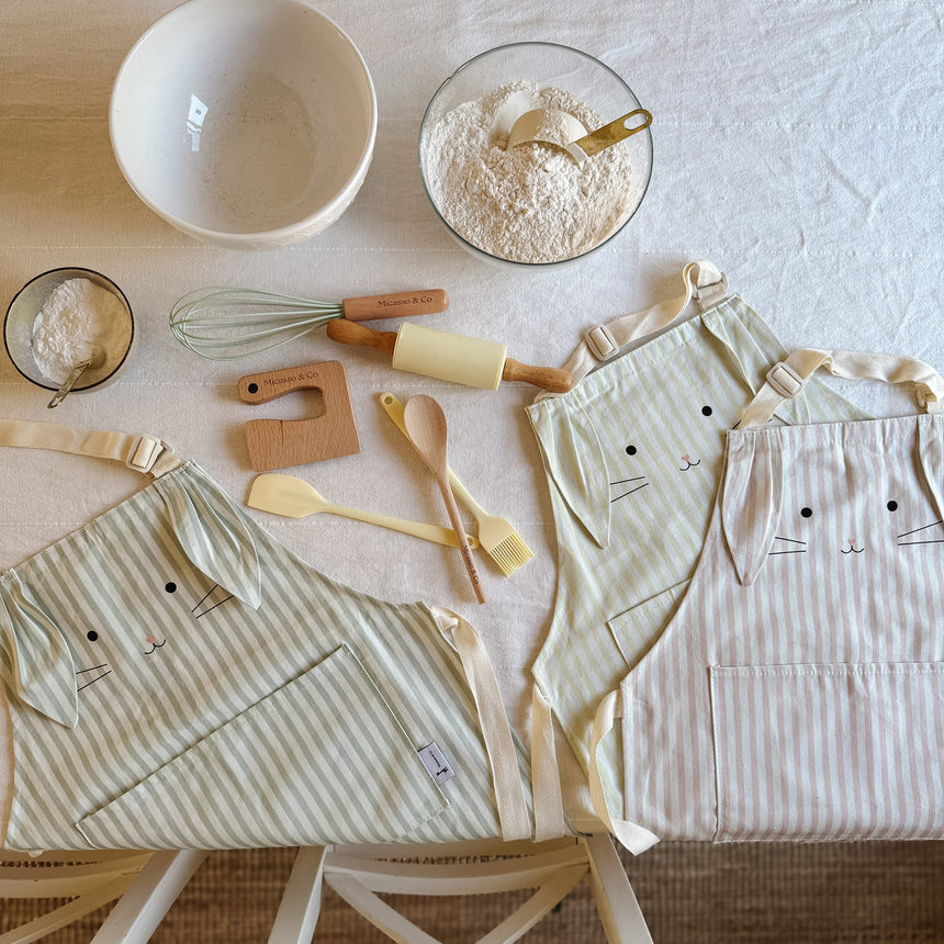 Mini Chef Bunny Apron - Sage