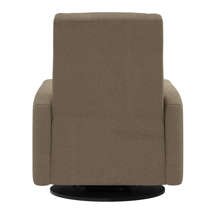 Grand Fauteuil Berçant et Pivotant Nelly avec Mécanisme Électrique - Tissu Anti-tache Tessa Mocha-Jaymar BB-JAM-525-MOCHA606-CLÉMENT
