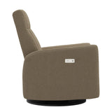 Grand Fauteuil Berçant et Pivotant Nelly avec Mécanisme Électrique - Tissu Anti-tache Tessa Mocha-Jaymar BB-JAM-525-MOCHA606-CLÉMENT