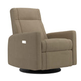 Grand Fauteuil Berçant et Pivotant Nelly avec Mécanisme Électrique - Tissu Anti-tache Tessa Mocha-Jaymar BB-JAM-525-MOCHA606-CLÉMENT