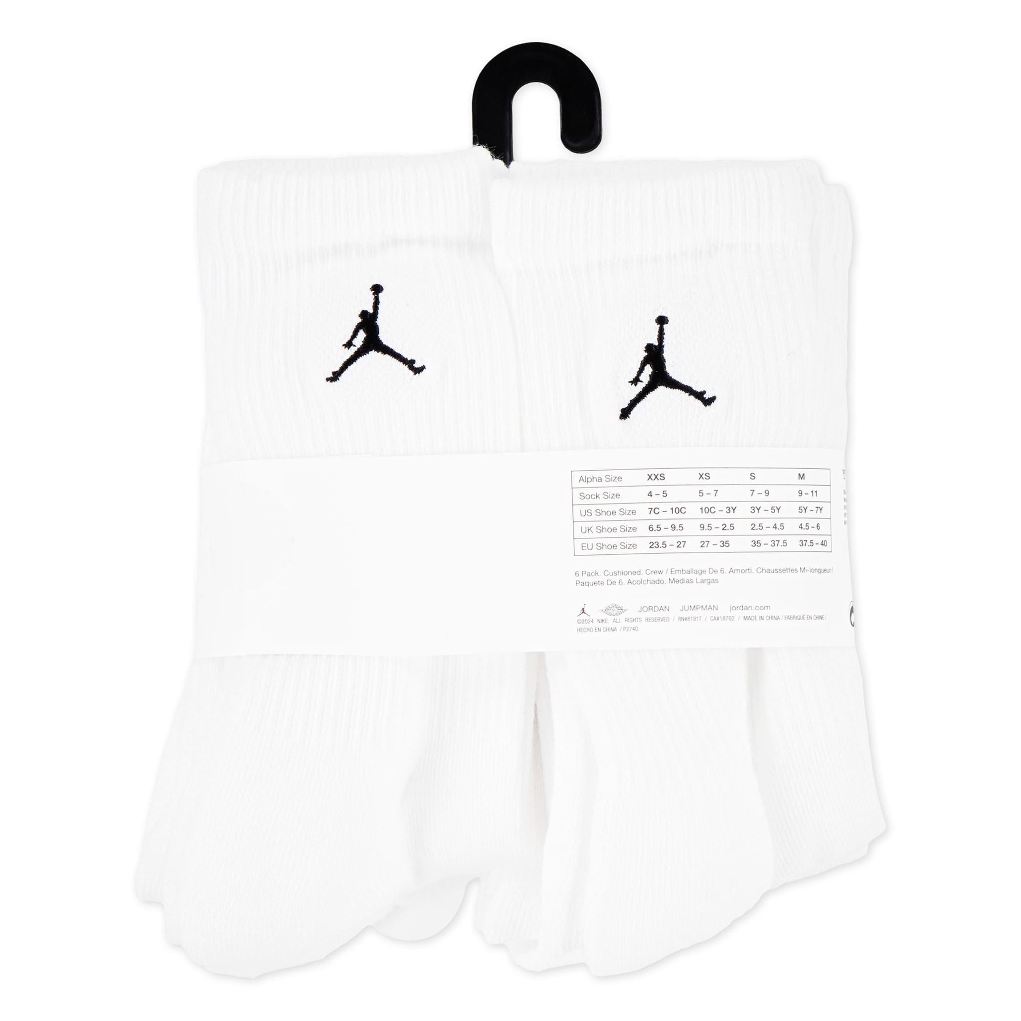 jordan sock size chart