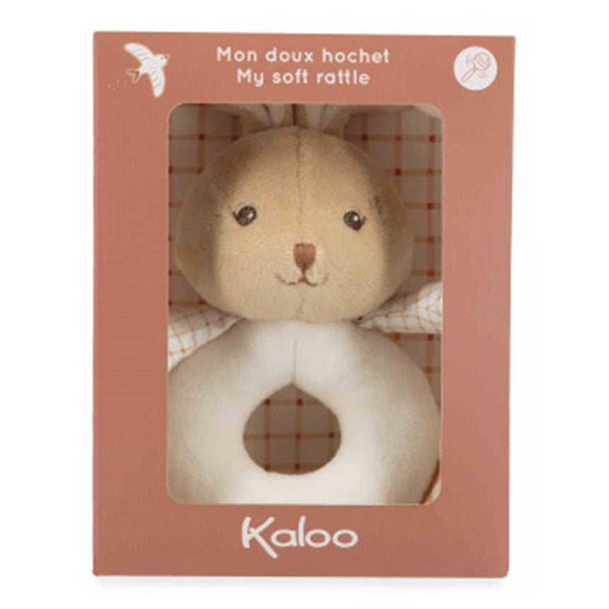 Doudou hochet lapin - Crème-Kaloo-KLO-K214032-CLÉMENT