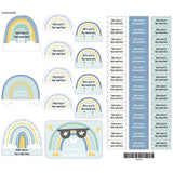 Peel And Stick Name Labels Rainbow - Blue
