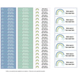 Peel And Stick Name Labels Rainbow - Blue