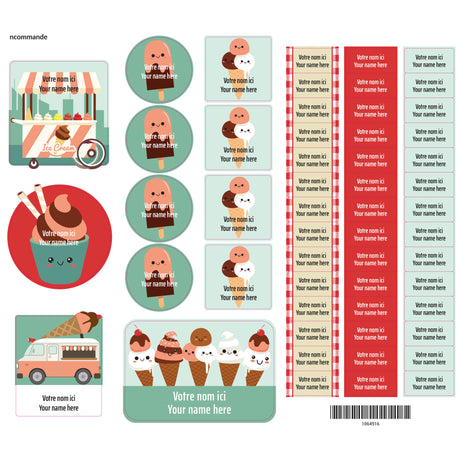 Peel And Stick Name Labels – Ice Cream