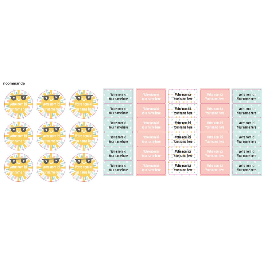 Classical Name Labels - Rainbows