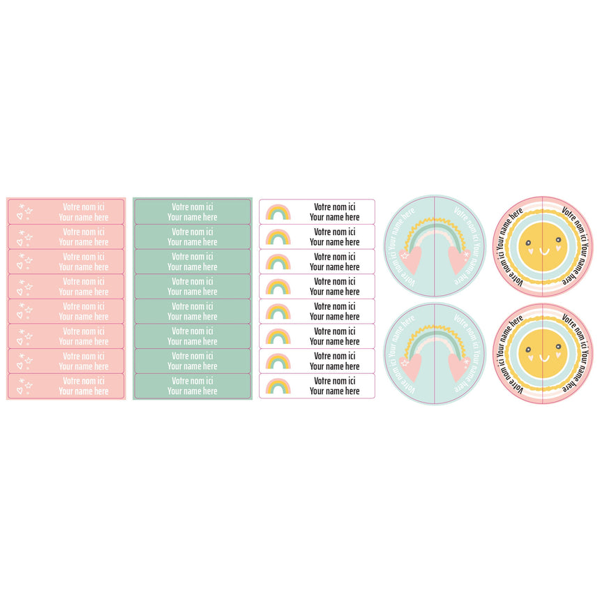 Classical Name Labels - Rainbows