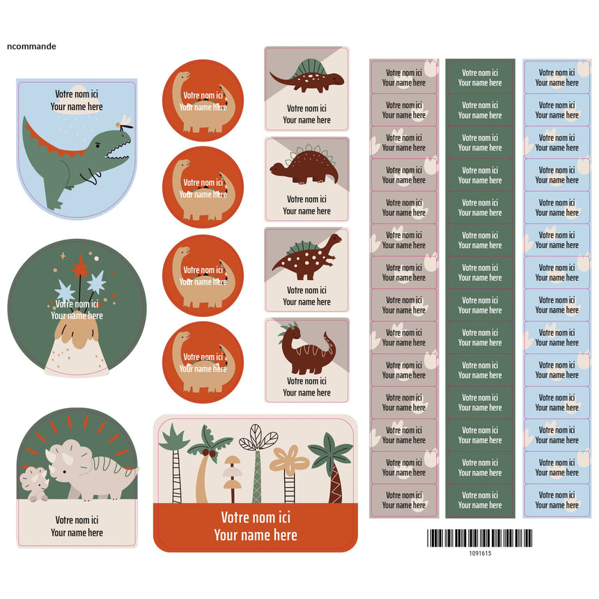 Essential Name Labels - Dinos