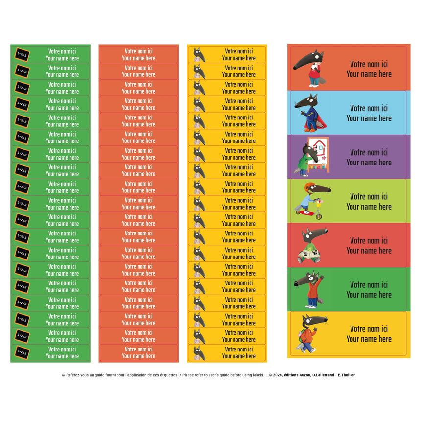 Essential Name Labels - Little Wolf