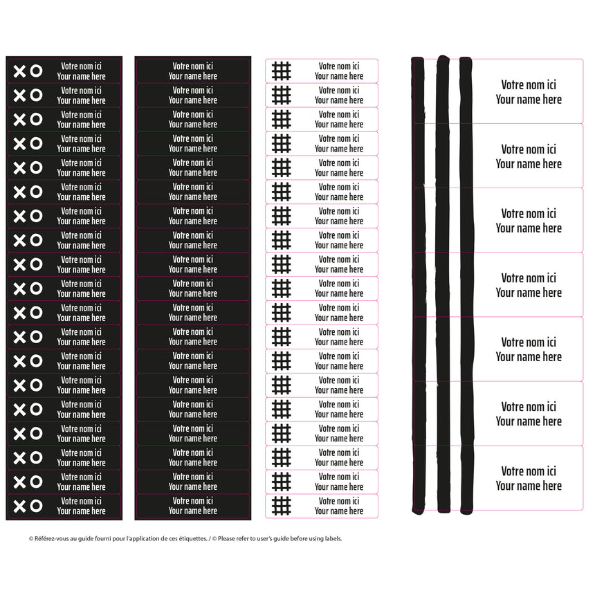 Étiquettes Essentiel - Motifs noirs