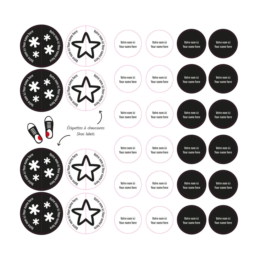 Étiquettes Essentiel - Motifs noirs