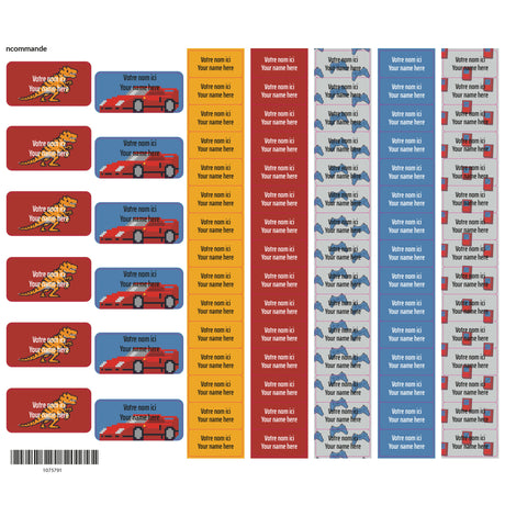 School Name Labels - Video Games Dino