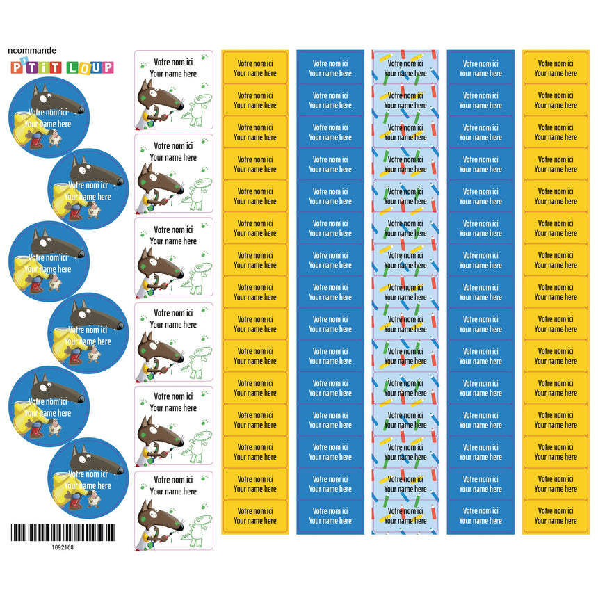 School Name Labels - Little Wolf