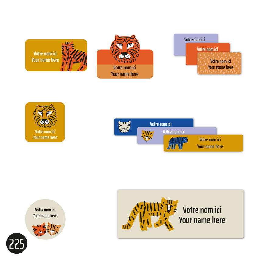 Étiquettes Scolaire - Tigres