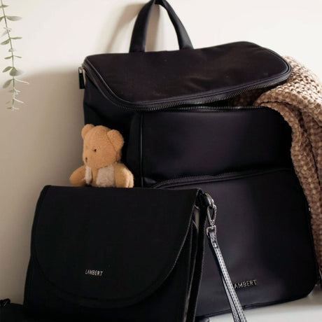 Sac à Couches + Tapis à Langer Anabelle - Noir-Lambert-LBT-ANABELLEBLK-CLÉMENT