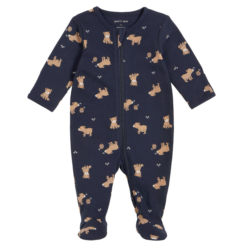 Clement Petit Lem Sleeper Navy Honey Bear Sleeper 0-12m – CLÉMENT