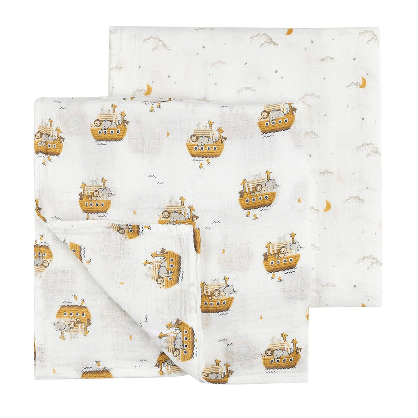 Ensemble de 2 Mousselines Lions