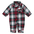 Pyjama Flanelle Carreaux 3-24mois-Pyjama Bebe (17B)-Petit Lem-Rouge-3 m-CLÉMENT